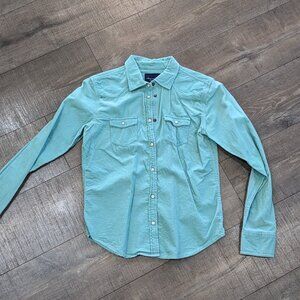 American Eagle Mint Green Corduroy Shirt